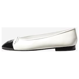 Chanel-Ballerines en cuir verni blanc - taille EU 37-Blanc