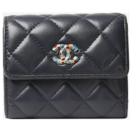 Chanel-bleu foncé 2019 sac à main matelassé en cuir d'agneau-Bleu