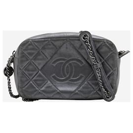 Chanel-du gris 2014 sac porté épaule à chaîne matelassé en cuir d'agneau-Gris