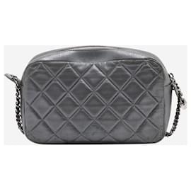 Chanel-du gris 2014 sac porté épaule à chaîne matelassé en cuir d'agneau-Gris