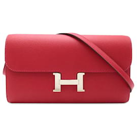 Hermès-Hermès Red Epsom Constance Long To Go Wallet-Red