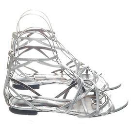 Dolce & Gabbana Silver Leather Sandals Silvery