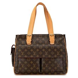 Louis Vuitton-Louis Vuitton Multiplicite Tote Bag Canvas Tote Bag M51162 in good condition-Brown