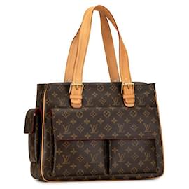 Louis Vuitton-Louis Vuitton Multiplicite Tote Bag Canvas Tote Bag M51162 in good condition-Brown