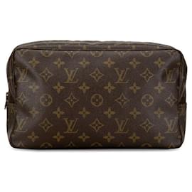 Louis Vuitton-Louis Vuitton Trousse Toilette 28 Canvas Clutch Bag M47522 in good condition-Brown