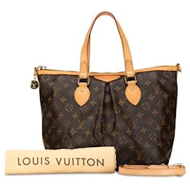 Louis Vuitton-Louis Vuitton Monogram Palermo PM 2WAY Schultertasche M40145 aus braunem PVC-Leder in sehr gutem Zustand-Braun