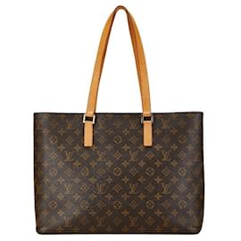 Louis Vuitton-Louis Vuitton Luco Tote Canvas Tote Bag M51155 in good condition-Brown