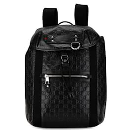 Gucci-Gucci Guccissima Leather Backpack Leather Backpack 368561 in good condition-Black