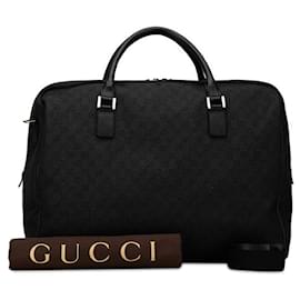 Gucci-Gucci GG Canvas Boston Bag Canvas Travel Bag 190629 in good condition-Black