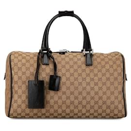 Gucci-Gucci GG Canvas Boston Bag Canvas Travel Bag 012 0383 in good condition-Brown
