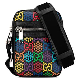 Gucci-Gucci GG Psychedelic Crossbody Bag Canvas Shoulder Bag 598103 in good condition-Black