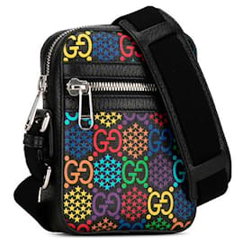 Gucci-Gucci GG Psychedelic Crossbody Bag Canvas Shoulder Bag 598103 in good condition-Black