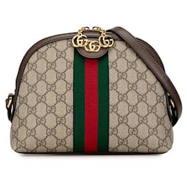 Gucci-Gucci GG Supreme Ophidia Rounded Top Crossbody Bag Canvas Crossbody Bag 499621 in excellent condition-Brown