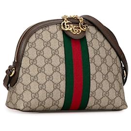 Gucci-Gucci GG Supreme Ophidia Rounded Top Crossbody Bag Canvas Crossbody Bag 499621 in excellent condition-Brown