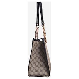 Gucci-Black padlock GG shoulder bag - size Medium-Black