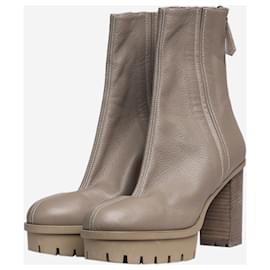 Aquazzura-Grey ankle heeled platform boots - size EU 37.5-Grey