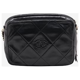 Chanel-BLACK VINTAGE 1986 lambskin Camera bag-Black