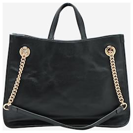 Gucci-Black Horsebit 1955 Leather Chain Shoulder Bag-Black