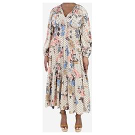 Ulla Johnson-Neutral silk floral printed midi dress - size UK 12-Other