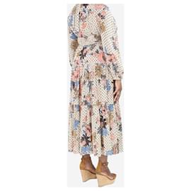 Ulla Johnson-Neutral silk floral printed midi dress - size UK 12-Other