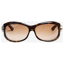 Gucci-Brown oversized tortoise shell sunglasses - size-Brown