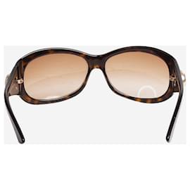 Gucci-Brown oversized tortoise shell sunglasses - size-Brown