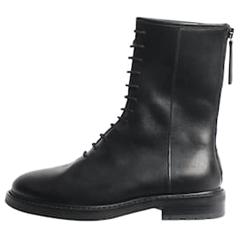 Autre Marque-Black combat leather boots - size EU 37-Black