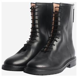 Autre Marque-Black combat leather boots - size EU 37-Black