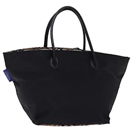 Autre Marque-Burberrys Nova Check Blue Label Hand Bag Nylon Beige Black Auth bs14994-Black,Beige