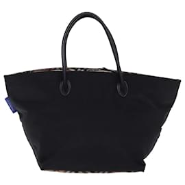 Autre Marque-Burberrys Nova Check Blue Label Hand Bag Nylon Beige Black Auth bs14994-Black,Beige