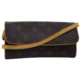 Louis Vuitton-LOUIS VUITTON Monogram Pochette Twin PM Shoulder Bag M51854 LV Auth ep4427-Monogram