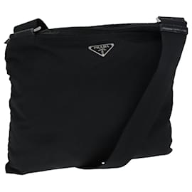 Prada-PRADA Shoulder Bag Nylon Black Auth 74852-Black