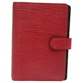Louis Vuitton-LOUIS VUITTON Epi Agenda PM Day Planner Cover Red R20057 LV Auth 76228-Red