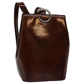 Cartier-CARTIER Shoulder Bag Enamel Brown Auth bs15160-Brown