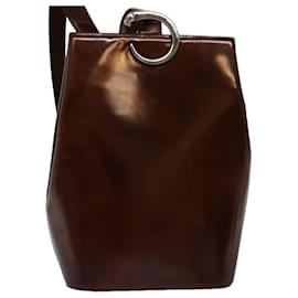 Cartier-CARTIER Shoulder Bag Enamel Brown Auth bs15160-Brown