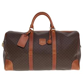 Céline-CELINE Sac Boston Toile Macadam Cuir PVC Marron Auth yk12899-Marron