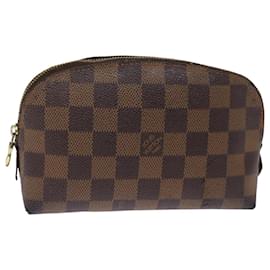 Louis Vuitton-LOUIS VUITTON Damier Ebene Pochette Cosmetic PM Pouch N47516 Auth LV 77260-Autre