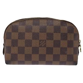 Louis Vuitton-LOUIS VUITTON Damier Ebene Pochette Cosmetic PM Pouch N47516 Auth LV 77260-Autre