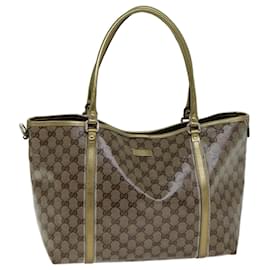 Gucci-GUCCI GG Crystal Tote Bag Beige 197953 Auth ep4566-Beige