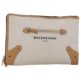 Balenciaga-BALENCIAGA Clutch Bag Canvas Beige 419994 Auth bs15134-Beige