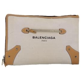 Balenciaga-BALENCIAGA Clutch Bag Canvas Beige 419994 Auth bs15134-Beige