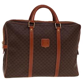 Céline-CELINE Macadam Canvas Hand Bag PVC Leather Brown Auth 74886-Brown