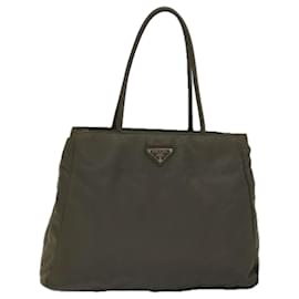 Prada-PRADA Hand Bag Nylon Khaki Auth bs15044-Khaki