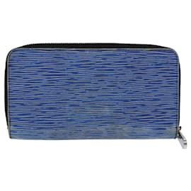 Louis Vuitton-LOUIS VUITTON Epi Zippy Wallet Portefeuille Long Bleu M61873 Auth LV 74868-Bleu