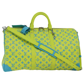 Louis Vuitton-LOUIS VUITTON Monogram Playground Keepall Bandouliere 50 Bag M21869 auth 76432SA-Yellow,Light blue