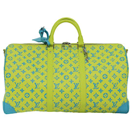 Louis Vuitton-LOUIS VUITTON Monogram Playground Keepall Bandoulière 50 Sac m21869 auth 76432SA-Jaune,Bleu clair