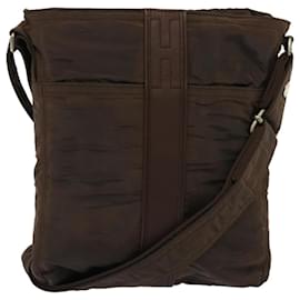 Hermès-HERMES Acapulco Bandouliere Shoulder Bag Nylon Brown Auth bs14767-Brown