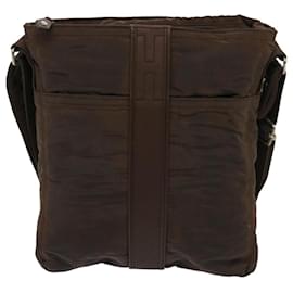 Hermès-HERMES Acapulco Bandouliere Shoulder Bag Nylon Brown Auth bs14767-Brown