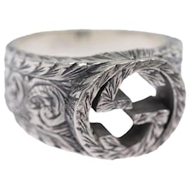 Gucci-GUCCI Interlocking Ring Ag925 Silver Auth bs14631-Silvery