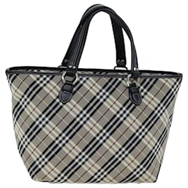 Burberry-BURBERRY Nova Check Blue Label Tote Bag Canvas Beige Black Auth bs14934-Black,Beige